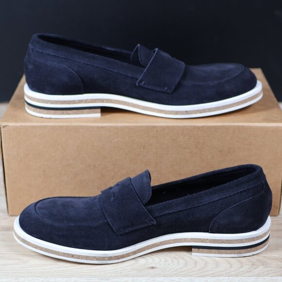 Robert Clergerie Penny Loafers Men Size 8.5 Black Suede Round Toe Made in France - Picture 2 of 8